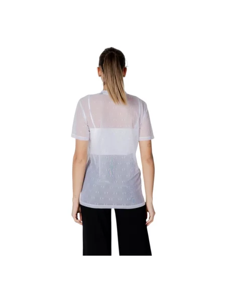 Krótka koszulka Armani Exchange z krótkim rękawem biała