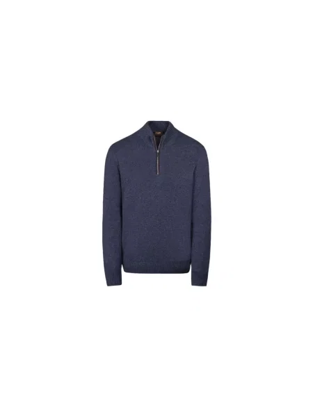 Lniany sweter Moorer niebieski