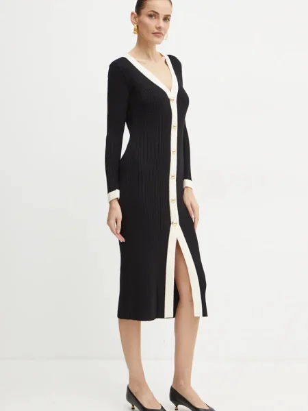 Luisa Spagnoli Rochie tricotată Microfilm negru