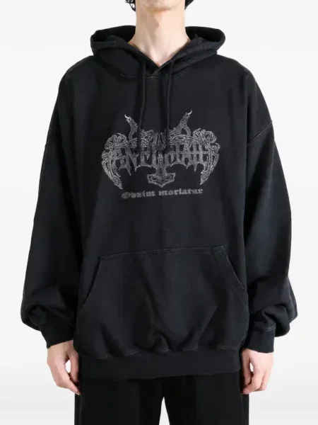 Hoodie Vetements με σχέδιο με κορδόνι μαύρο