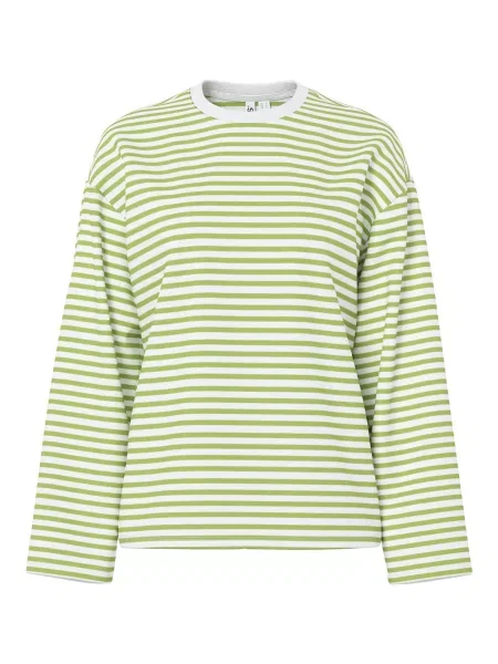 PIECES Tricou PCSadie verde kiwi alb