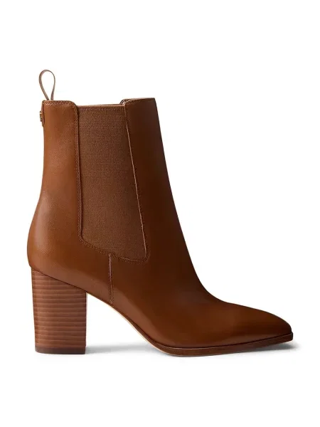 Lauren Ralph Lauren ghete scurte pentru femei din piele Rlyn Bte Hl maro
