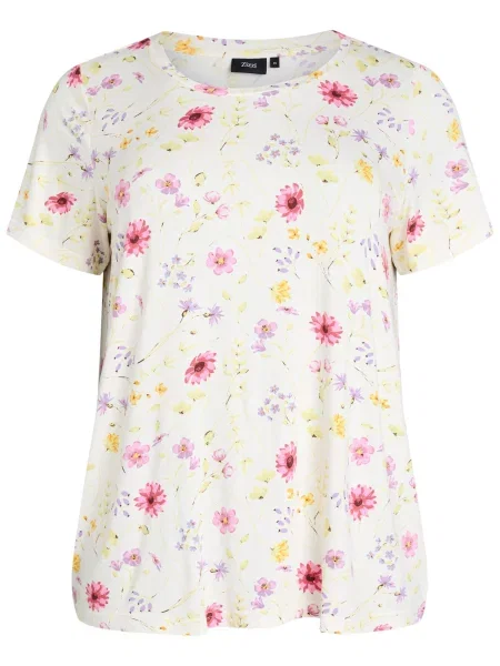 Zizzi Tricou VMalis galben / roz / murdar alb