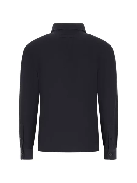 Lung tricou polo Zegna albastru