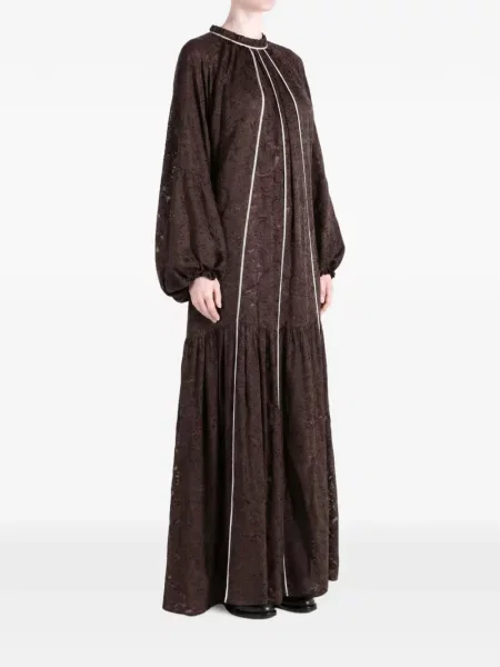 Rochie maxi Yangkehan din dantelă maro