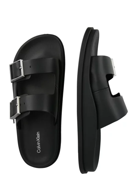 Natikači Calvin Klein City Sandal Buckle Lth črna