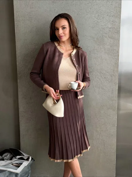 Спідниця міді ART KNIT коричневий