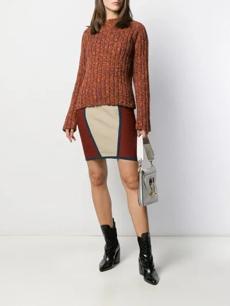Pletené pouzdro pouzdrová sukně Jean Paul Gaultier Pre-owned červené