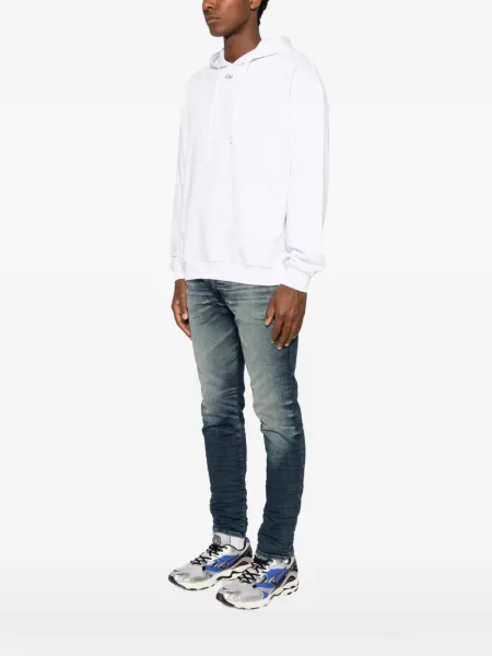 Hoodie Diesel με αυτόγραφο με κορδόνι λευκό