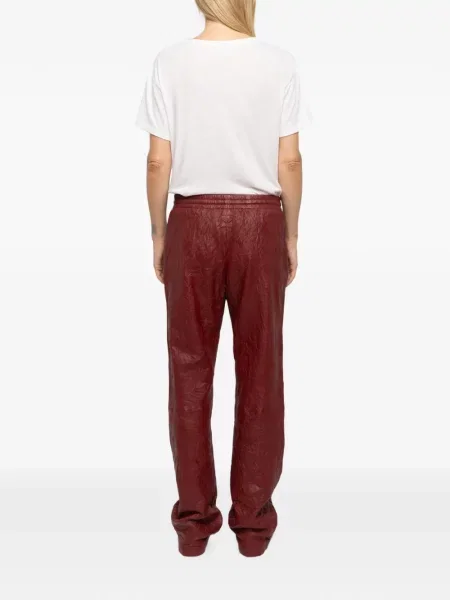 Pantaloni Zadig&voltaire din piele roșu