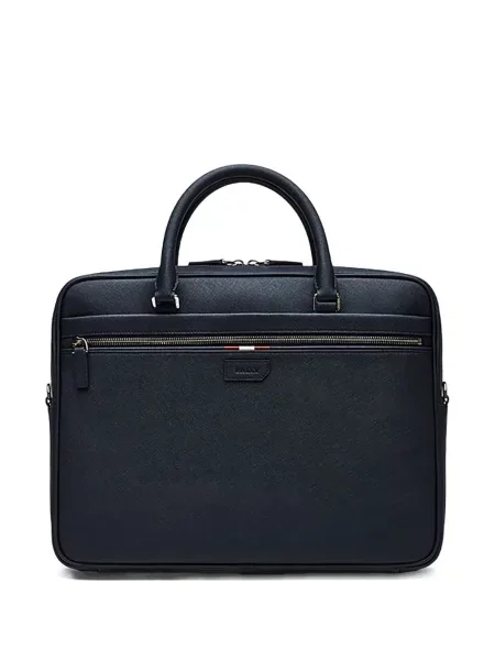 Кожена чанта Bally синьо