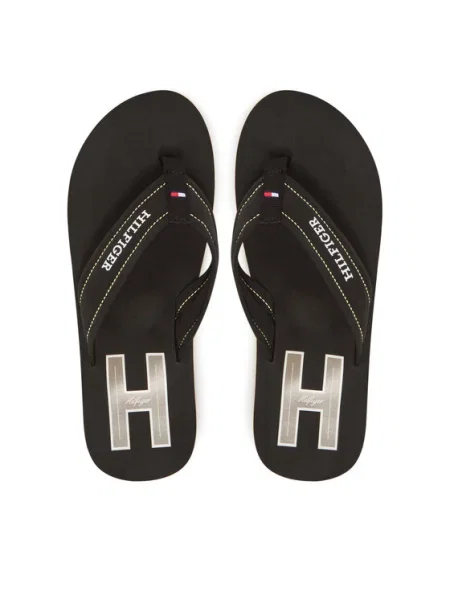 Šľapky Tommy Hilfiger TH H PADDED BEACH SANDAL čierna