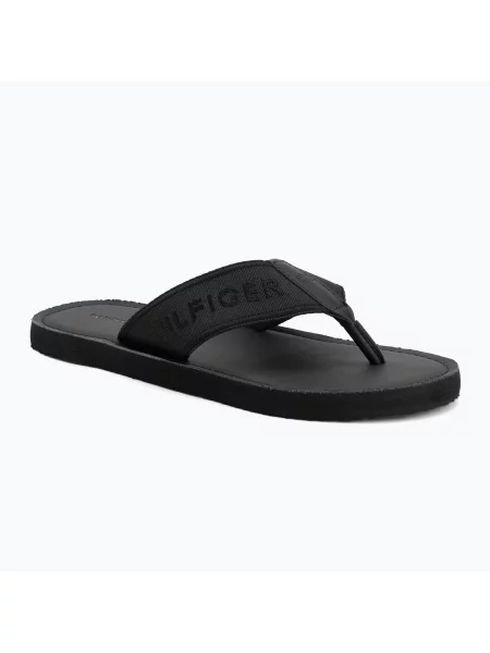 Șlapi pentru bărbați Tommy Hilfiger Lbeach Sandal Leather black negru