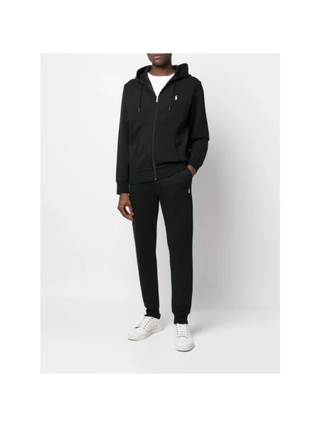 Dzianinowa bluza z kapturem Polo Ralph Lauren z kapturem czarna