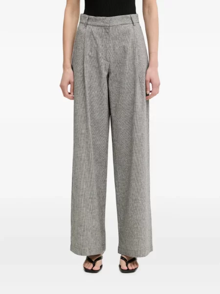 Pantaloni Sessun cu model pepito alb