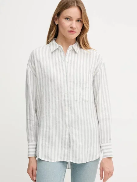 Tommy Hilfiger Lněná košile bílá