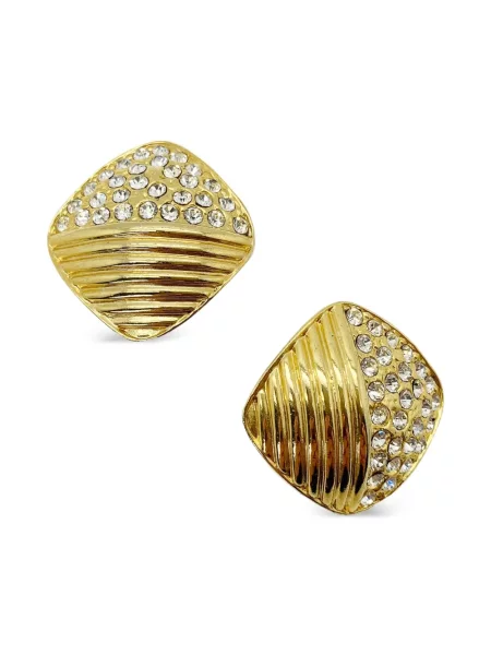 Обеци Jennifer Gibson Jewellery с кристали златисто