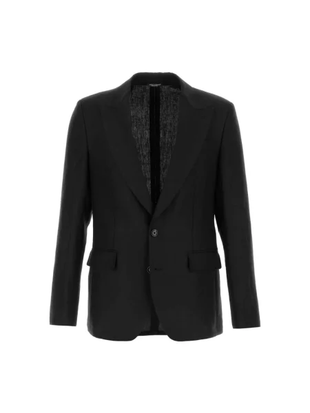 Lniana marynarka Dolce And Gabbana czarna
