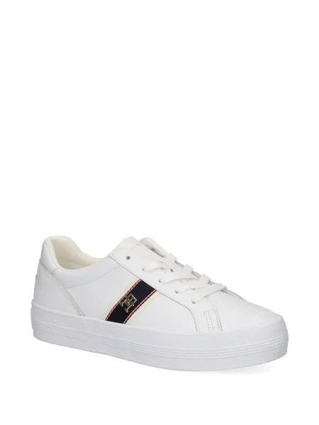 Sneakerși Tommy Hilfiger cu autograf alb