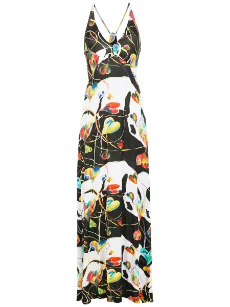 Rochie maxi Amir Slama cu imagine cu motiv cu inimi de costum negru