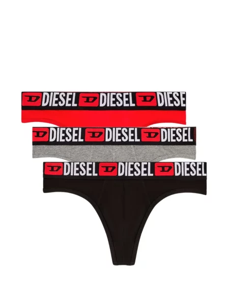 Majtki Diesel żakardowe z logo czerwone