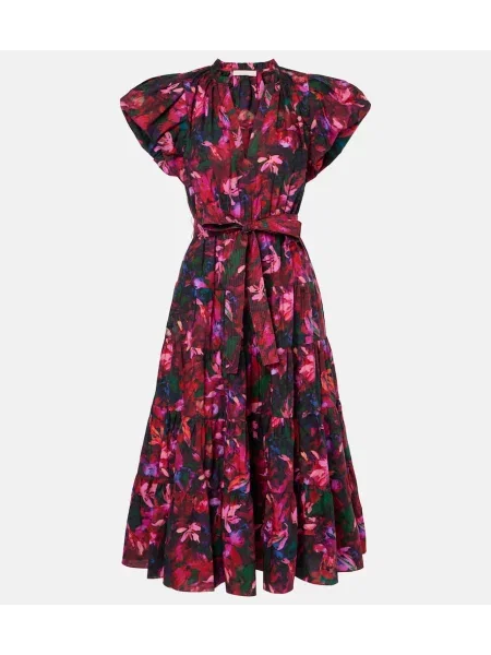 Midi obleka Ulla Johnson s cvetličnim vzorcem