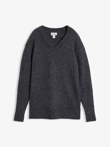 Sweter z domieszką wełny szary