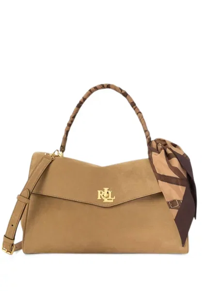 Geantă shopper Lauren Ralph Lauren din piele de căprioară