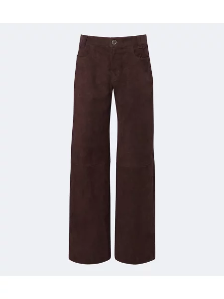 Pantaloni Stouls din piele de căprioară maro