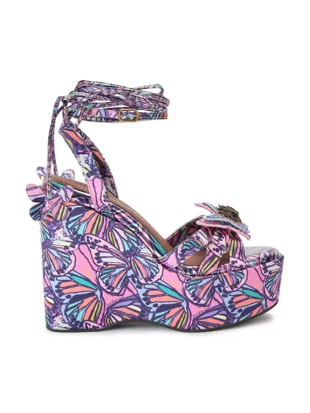 Kurt Geiger London sandali s polno Butterfly Ankle Tie Wedge