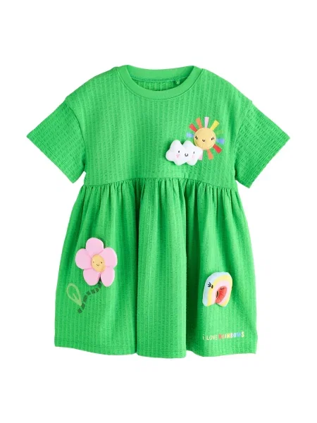 Next Rochie galben / verde / roșu alb