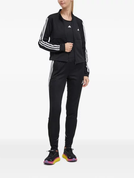 Ριγέ τρέξιμο μπλούζα Adidas από διχτυωτό κόκκινο