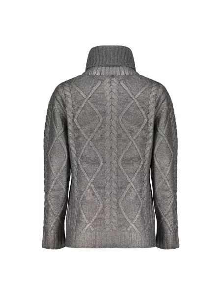 Sweter z golfem Herno wełniany szary
