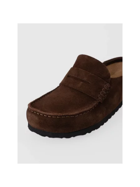Klapki Birkenstock skórzane brązowe