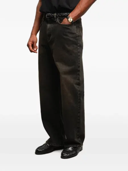 Blugi Aboutblank cu broderie cu cordon negru