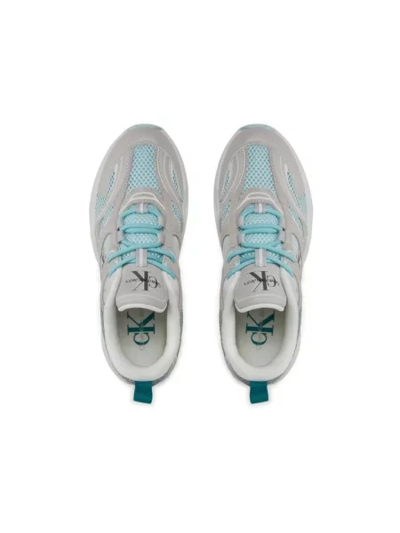 Sneakersy Calvin Klein Jeans z siateczką retro białe