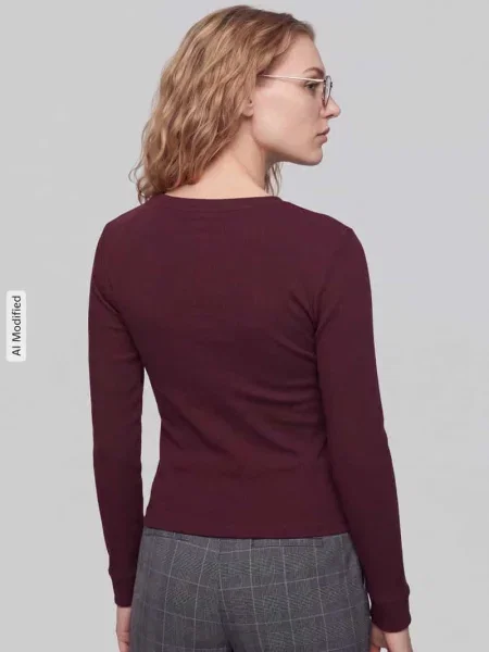 Bluzka z długim rękawem z prążkowaną fakturą Jake*s Casual