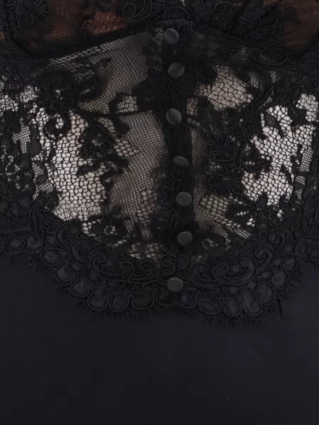 Rochie maxi Self-portrait din dantelă negru