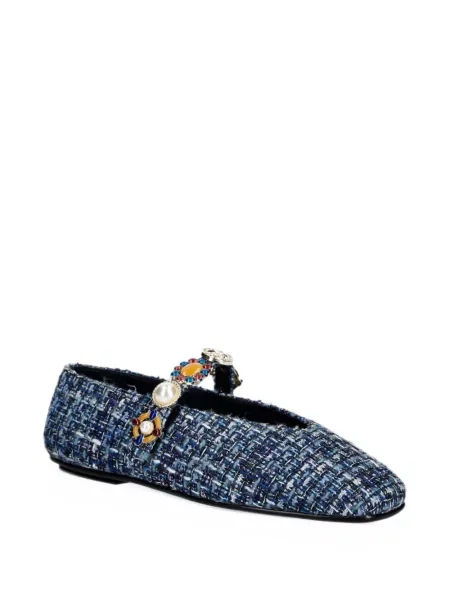Balerini Jeffrey Campbell din tweed albastru