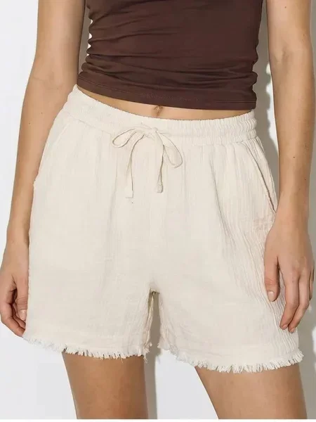 Bianco Lucci Kalhoty Shorts přírodní bílá