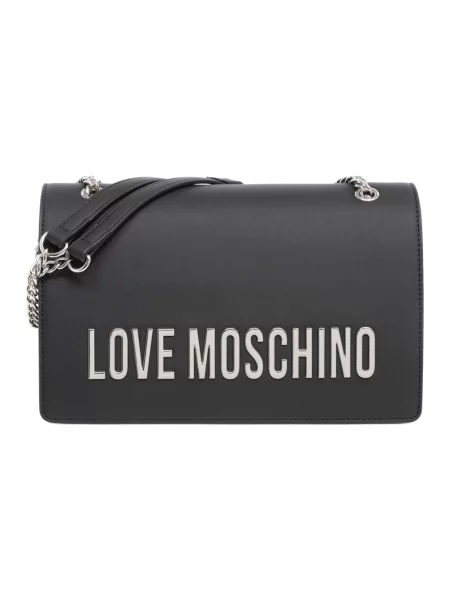 Lniana torebka Love Moschino czarna