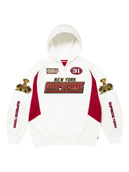 Hanorac cu glugă Supreme alb