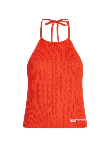 Top Karl Lagerfeld Jeans fără mâneci portocaliu