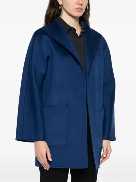 Paltas Max Mara su gobtuvu mėlyna