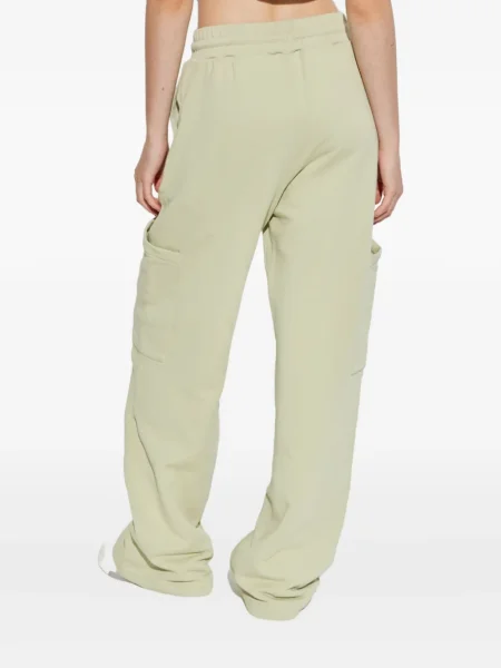 Pantaloni cargo Off-white cu broderie alb