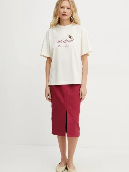 Спідниця Weekend Max Mara midi пряма червоний