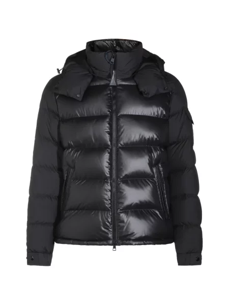 Palton Moncler cu glugă negru