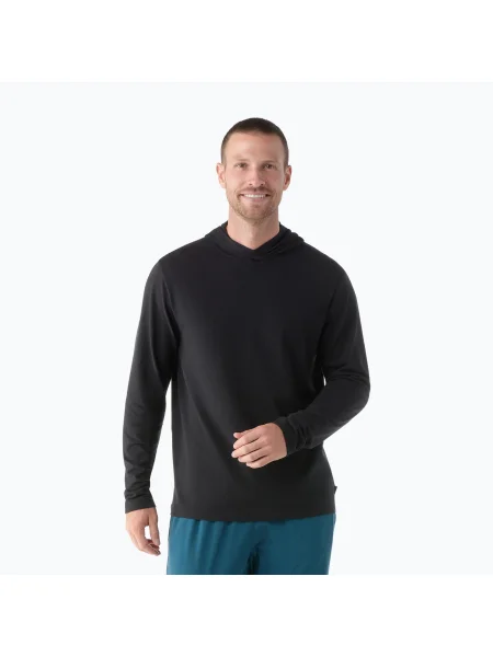 Мъжки суитшърт с качулка Smartwool black черно