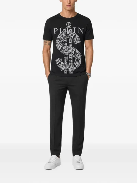 Tricou Philipp Plein din jerseu negru