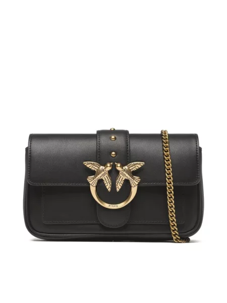 PINKO Torebki Kobieta ONE SIZE Skóra Pocket Love Bag One Simply czarny